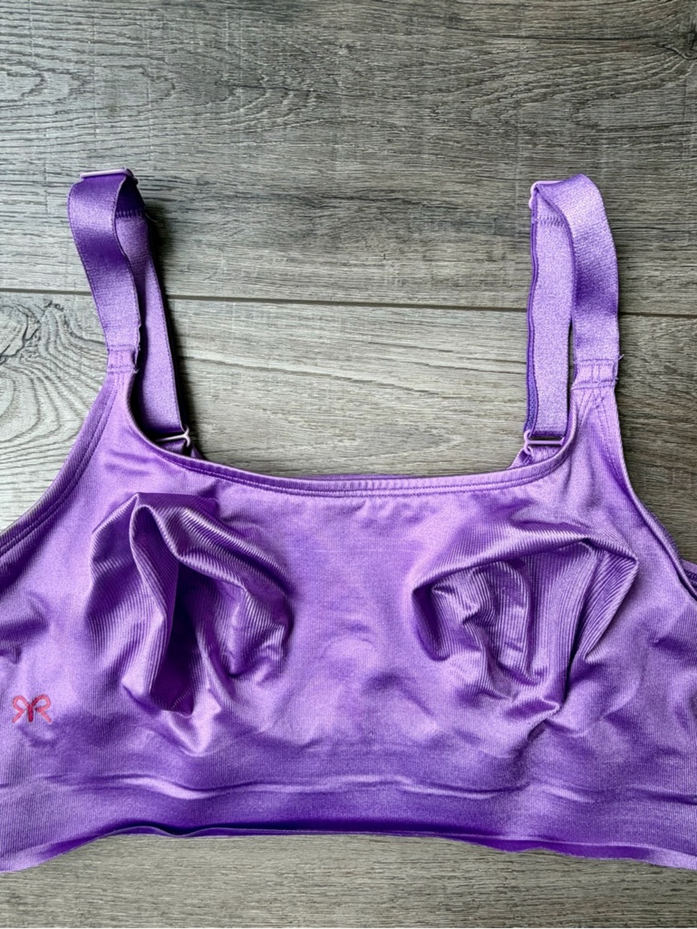 Ruby Ribbon Women's Size 38 Demiette Bra Purple Satin Stretchy Lined Adjustable